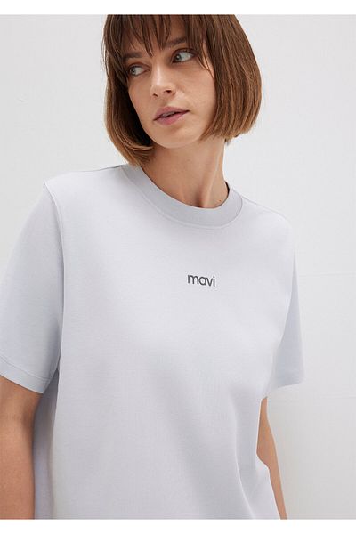 Mavi Tricou alb cu sigla imprimat, cu croiala lejera/cu potrivire lejera 1612829 -89201