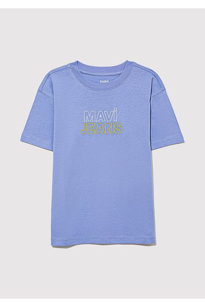 Mavi Tricou imprimat cu blugi, cu croiala lejeră/cu o formă relaxată 6610287 -80591