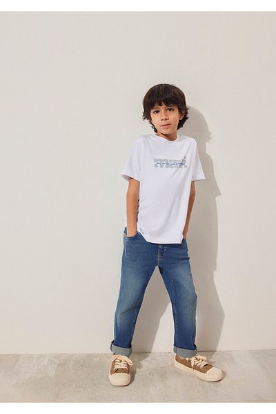 Mavi Weißes T-Shirt mit Logo-Print, reguläre Passform 6610286 -620