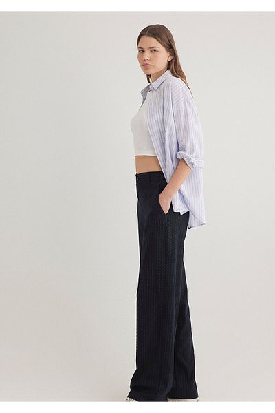 Mavi Striped Navy Blue Trousers 1010646 -88043
