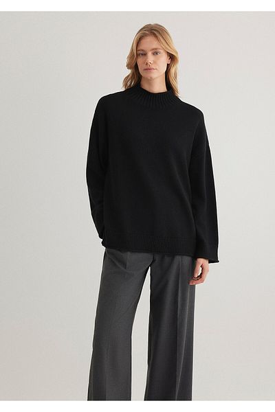 Mavi Stand Collar Black Sweater Oversize / Wide Cut 1710603 -900