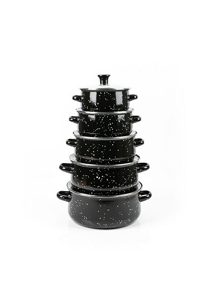 Generic Enamel Set Of Five-piece Set Of Enamel Soup Pot Stew Pot