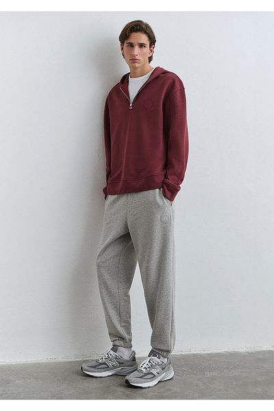 Mavi Patch Logo Gray Basic Sweatpants 0010409 -80196