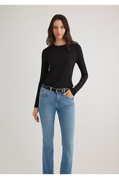 Mavi Μακρυμάνικο μαύρο μπλουζάκι Slim Fit / Slim Fit 1612909 -900