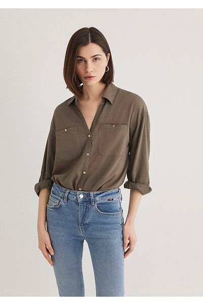 Mavi Beige Shirt - Standard Model 1210985 -80697