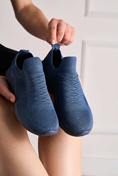 İmerShoes Günlük Unisex Lacivert Sneaker Slip On Nefes Alabilen Hafif Bağcıksız Esnek Spor Ayakkabı 041f