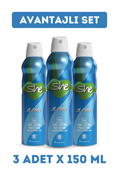 She Cool Kadın Deodorant ( 3 Adet X 150 ml )