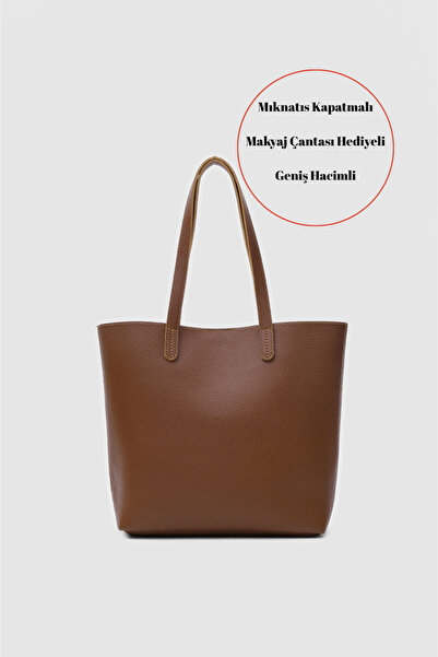 Genel Markalar Grazia Kadın Taba Yavrulu Shopper Çanta - Casual/günlük Yumuşa...