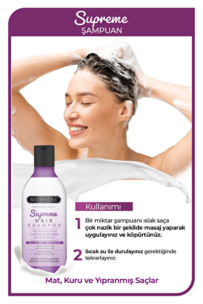 Morfose Supreme Vegan Collagen Caffeine İçeren Saç Şampuanı 300 ml