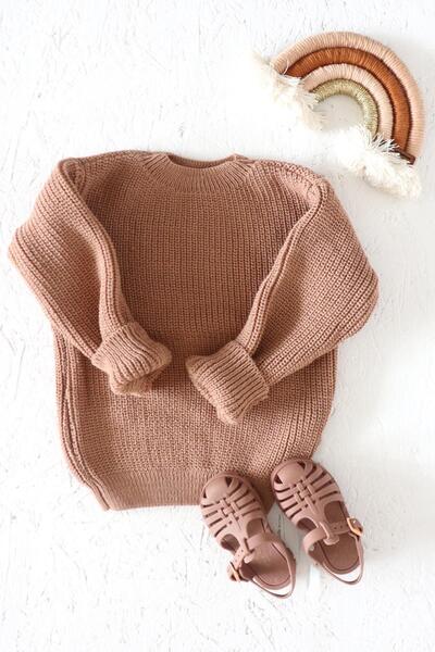 Monila Unisex pleteni džemper sa okruglim izrezom