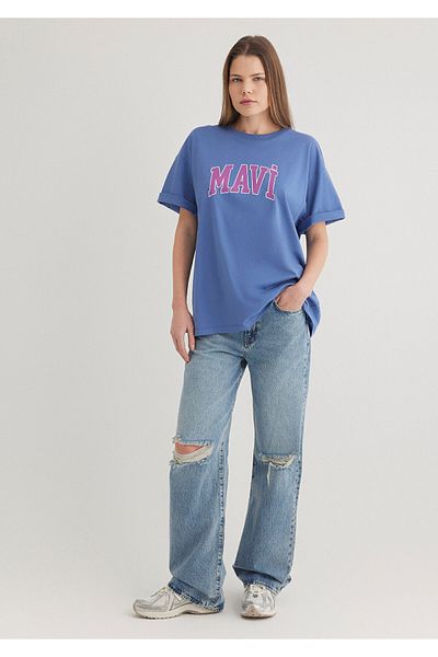 Mavi Μπλουζάκι με λογότυπο Oversize / Wide Cut 1600843-70662
