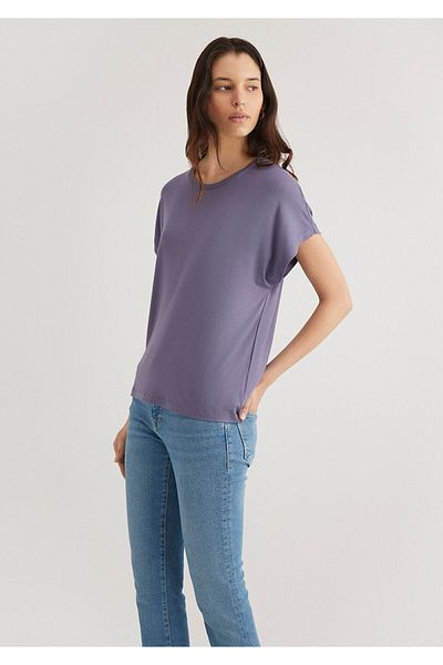 Mavi Μωβ Μπλουζάκι με χαμηλό ώμο - Regular Fit1611649-70608