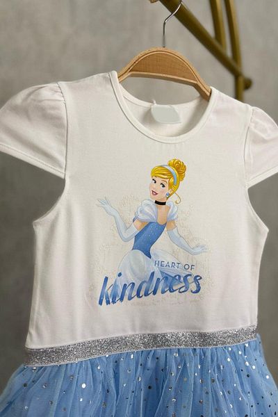 Monila Girl's Princess Printed Tulle Lined Party Birthday Dress