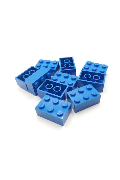 LEGO الملحق الأصلي Moc Custom Creator Brick 2 X 3 Brick Blue سيتم إرسال 4 قطع