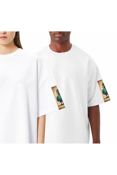 FOURSOLOS Unisex Oversize T-Shirt – White 100% Cotton, Relaxed Fit, Crew Neck
