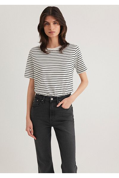 Mavi Μαύρο ριγέ Basic T-Shirt Regular Fit 1611653 -85143
