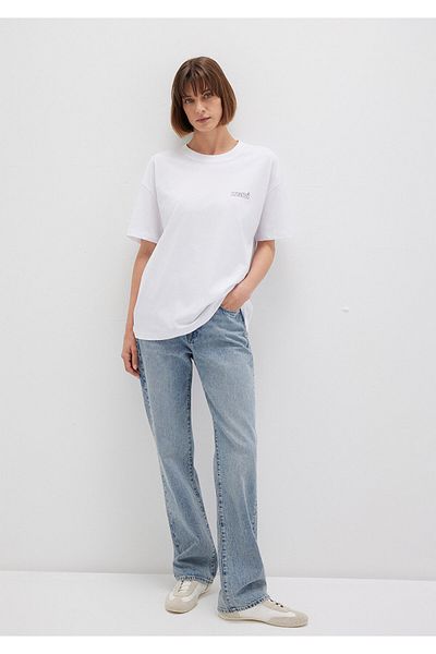 Mavi Tricou alb imprimat cu sigla, cu croiala larga 1611309-620