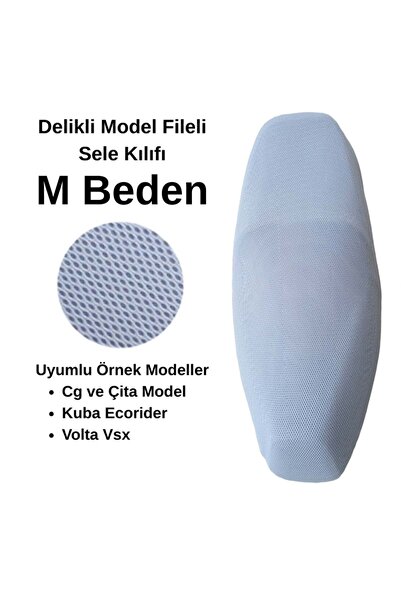 EŞREFOĞLU-EMA Husă de șa pentru motocicletă, tip plasă, albă, mărimea M