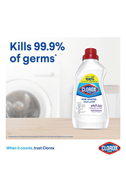 Clorox Liquid Stain Remover & Color Booster For White Clothes 500 ml Brightens, Lifts Stains, Safe