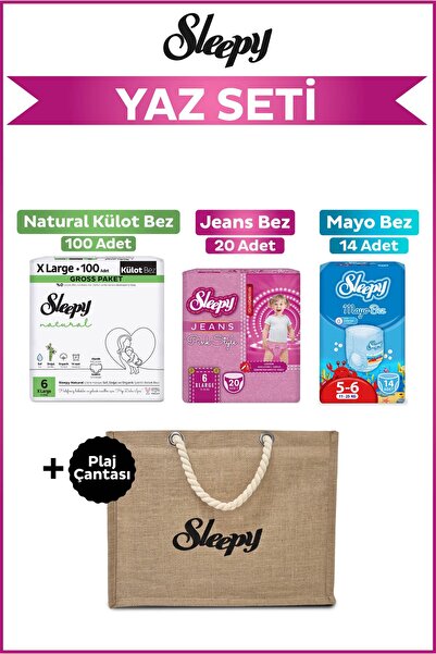 Sleepy 6 Numara Xlarge Natural Gross 100+Mayo Bez 14+Pink Jeans Külot Bez 20+...