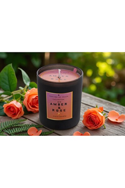 Mois Candle Amber Rose Kokulu Siyah Bardak Mum