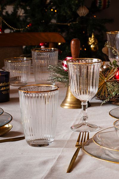 Rakle Splendid Gold 4-Piece Water Glass Set 240 cc