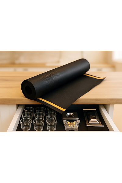 Perisfer Can Stick Black 9Mt Pull Pull Non-Slip Non-Slip Drawer Cabinet Organizer / Refrigerator / Shelf Cover