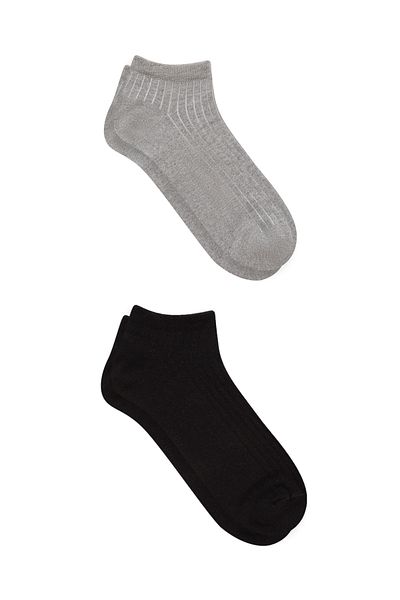 Mavi 2 Pack Black Gray Booties Socks 092760-900