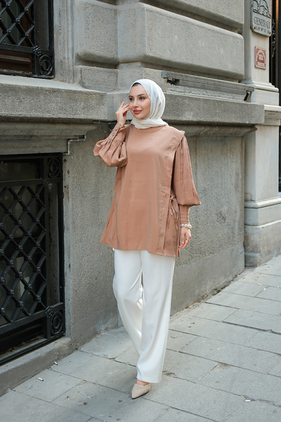 LOCCO Women's Tunic Mink - Side Tie