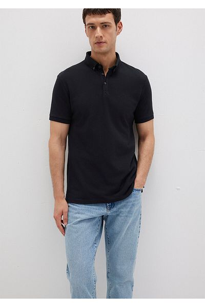 Mavi Черна поло тениска Slim Fit / тясна кройка 063247-900