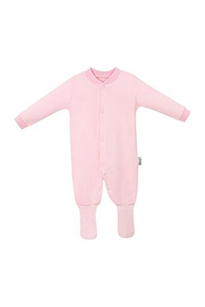NECİXS BEBEE Plain Jumpsuit with Socks Pink