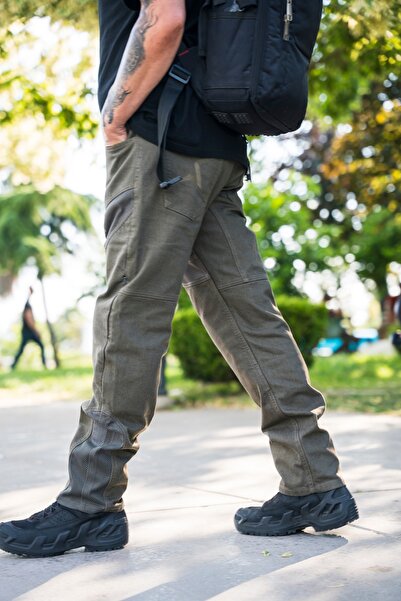 Tech90 Yazlık Fileli Olive Cordura Motosiklet Pantolonu