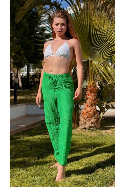 MY Wooft Green Summer Beach Wear Pareo Swimsuit and Bikini Top Pants