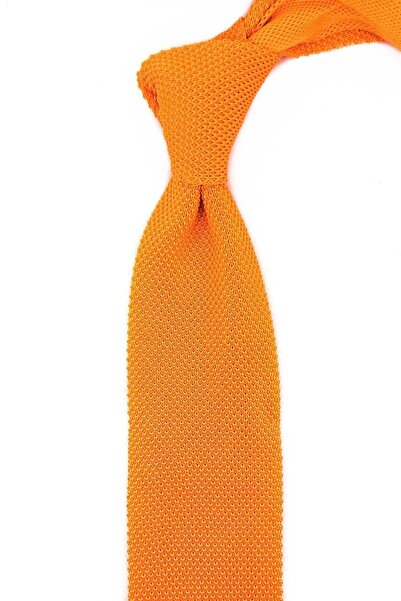 La Pescara Orange Plain Weave Tie Ör8348