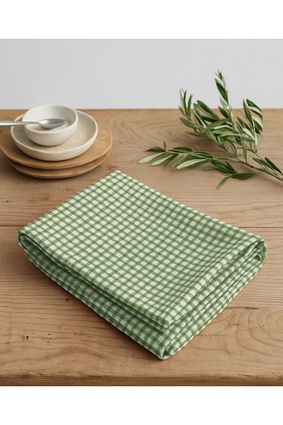Wellstil Față de masă în carouri Arya Keten verde kaki Piti - Față de picnic Gingham