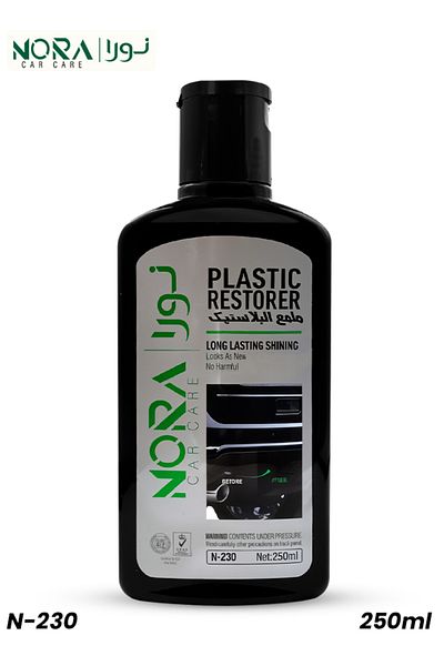 Nora Car Care N-230 Plastic Restorer, Long-lasting Shine, Uv Protection, 250ml For Interior/exterior