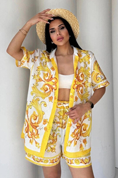 AsprinFashion SET PANTALONI SCURȚI DIN ȚESĂTURĂ DE IN