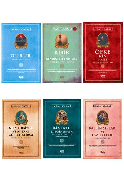 Çelik Yayınevi Imam-I Gazali Two Lusts, Reinforcement, Temperance, Arrogance, Secrets of the Heart, Anger and Grudge, Set of 6