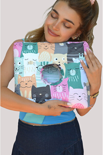 moonzy - minimalist & cozy Piercing Yastığı – Yıkanabilir Kılıflı Renkli Kedi...