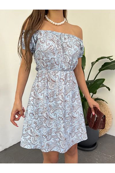Nts Rochie cu imprimeu floral Madonna cu guler crinkle