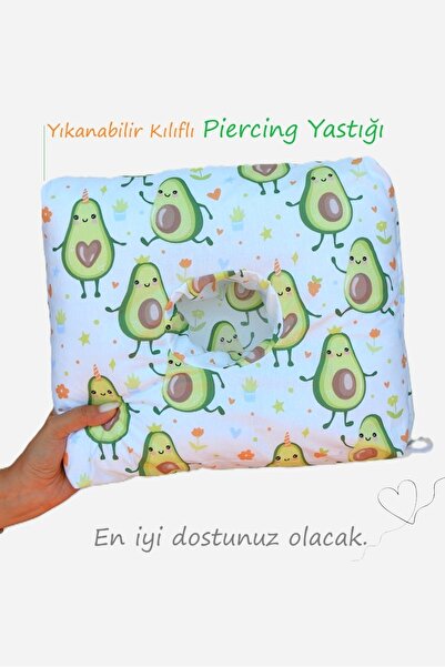 moonzy - minimalist & cozy Piercing Yastığı – Yıkanabilir Kılıflı Avokada – K...