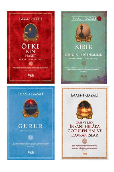 Çelik Yayınevi Imam-I Gazali Set Anger and Grudge - Arrogance and Self-Admiration - Pride - Cah and Riya Set of 4