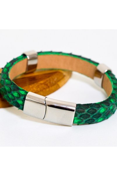 Contact Türkiye Real Python Leather Bracelet – Handmade, 7 Colors, 3 Sizes, U...