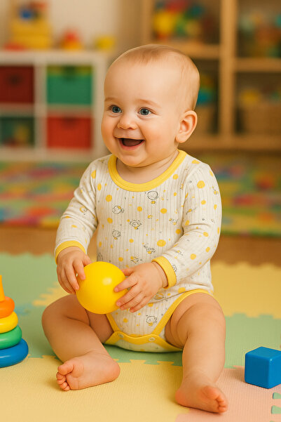 mhk burç bebe بدلة أطفال قطن 100% مكونة من 3 قطع – أكمام طويلة، أزرار كبس – ل...