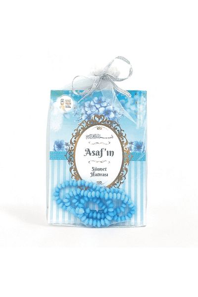 Merve Yayınları Cadou Editura Merve Set Mevlüt cu Motiv Floral de Culoare Albastră Yasin Zuze Tasbih - Pachet de 10