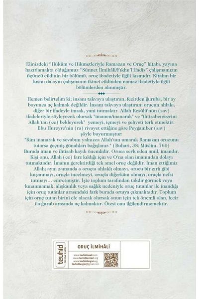 Tevhid Basım ve Yayın Ramadan and Fasting with His Decree and His Wisdom