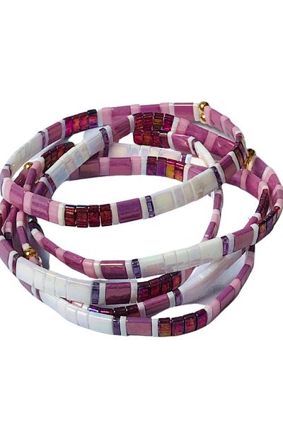 NAZLI TAKILAR Lilac Tones Miyuki Tila Bracelet