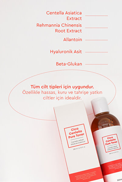 Bibimcos Cica Centella Pure Toner 200ml - Cilt Yatıştırıcı Tonik