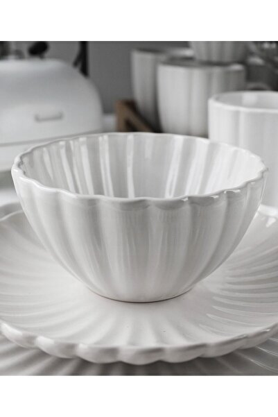 Tavola Set de cină din porțelan alb, 18 piese, Farfurii, set de farfurii, potrivit pentru mașina de spălat vase, compatibil cu cuptorul cu microunde