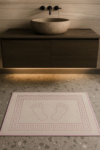 bornoz dünyası 100% Organic Cotton 50 X 70 Authentic Towel Bathroom and Sink Mat
